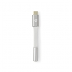 CCTB65950AL008 USB-C™ Adapter | USB 2.0 | USB-C™ Male | 3,5 mm Female | 0.08 m | Rond | Verguld | Gevlochten / Nylon | Wit / Zilver | Cover Window Box