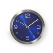 CLWA010MT30BU Wandklok | Diameter: 300 mm | Roestvrij Staal | Blauw / Zilver