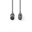 COTG15012GY150 DMX-Adapterkabel | XLR 3-Pins Male | XLR 3-Pins Female | Vernikkeld | 15.0 m | Rond | PVC | Donkergrijs | Gift Box