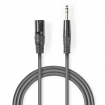 COTH15100GY15 Gebalanceerde Audiokabel | XLR 3-Pins Male | 6,35 mm Male | Vernikkeld | 1.50 m | Rond | PVC | Donkergrijs | Kartonnen Sleeve