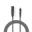 COTH15205GY15 Ongebalanceerde Audiokabel | XLR 3-Pins Male | RCA Male | Vernikkeld | 1.50 m | Rond | PVC | Donkergrijs | Kartonnen Sleeve