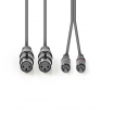 COTH15230GY15 Gebalanceerde Audiokabel | 2x XLR 3-Pins Female | 2x RCA Male | Vernikkeld | 1.50 m | Rond | PVC | Donkergrijs | Kartonnen Sleeve