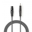 COTH15300GY15 Gebalanceerde Audiokabel | XLR 3-Pins Male | 3,5 mm Male | Vernikkeld | 1.50 m | Rond | PVC | Donkergrijs | Kartonnen Sleeve