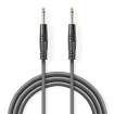 COTH23020GY15 Stereo-Audiokabel | 6,35 mm Male | 6,35 mm Male | Vernikkeld | 1.50 m | Rond | Donkergrijs | Kartonnen Sleeve