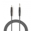 COTH23200GY30 Stereo-Audiokabel | 2x 6,35 mm Male | 3,5 mm Male | Vernikkeld | 3.00 m | Rond | Donkergrijs | Kartonnen Sleeve