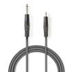 COTH23205GY30 Stereo-Audiokabel | 6,35 mm Male | 3,5 mm Male | Vernikkeld | 3.00 m | Rond | Donkergrijs | Kartonnen Sleeve