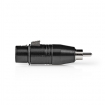 COTP15934BK XLR-Adapter | XLR 3-Pins Female | RCA Male | Vernikkeld | Recht | Metaal | Zwart | 1 Stuks | Polybag