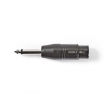 COTP15940BK XLR-Adapter | XLR 3-Pins Female | 6,35 mm Male | Vernikkeld | Recht | Metaal | Zwart | 1 Stuks | Polybag