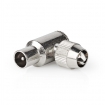 CSGP40905ME IEC (Coax) Connector | Gehoekt | Male | Vernikkeld | 75 Ohm | Schroef | Diameter kabelinvoer: 7.0 mm | Metaal | Zilver | 2 Stuks | Envelop