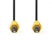 CVGP24100BK100 Composiet Videokabel | RCA Male | RCA Male | Vernikkeld | 480p | 10.0 m | Rond | PVC | Zwart | Envelop
