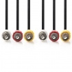 CVGP24300BK10 Composiet Videokabel | 3x RCA Male | 3x RCA Male | Vernikkeld | 480p | 1.00 m | Rond | PVC | Zwart | Polybag