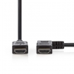 CVGP34260BK15 High Speed ​​HDMI™-Kabel met Ethernet | Rechts Gehoekte HDMI™ Connector | HDMI™ Connector | 4K@30Hz | 10.2 Gbps | 1.50 m | Rond | PVC | Zwart | Envelop