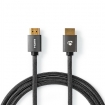 CVTB34000GY10 High Speed HDMI-kabel 1 meter met Ethernet | HDMI™-Connector - HDMI™-Connector | Gun Metal Grey | Gevlochten Kabel