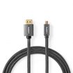 CVTB34700GY20 High Speed HDMI-kabel 2 meter met Ethernet | HDMI™-Connector - HDMI™-Microconnector | Gun Metal Grey | Gevlochten Kabel
