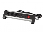 EBP03DSUN1-G 3-VOUDIGE DESKTOP-STEKKERDOOS MET 2 USB-POORTEN - 2.4 A - RANDAARDE