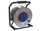 ECR25NP25A-G PROFESSIONELE NEOPREEN-KABELHASPEL MET ANTI-TWIST-SYSTEEM - 25 m - 3G2.5 - 4 STOPCONTACTEN - RANDAARDE