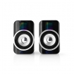 GSPR20020BK Gaming Speaker | Speaker-kanalen: 2 | USB Gevoed | Input: 1x 3,5 mm | 30 W | RGB | Volumebediening | Output: 1x 3,5 mm Audio Out