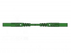 HM0441S100 MEETSNOER MET CONTACTBEVEILIGING 1m, GROEN, RECHTE BUS 4mm - MLB/GG-SH25/1