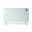 HTPL20FWT Convectorkachel met Glazen Paneel | 1000 / 2000 W | 2 Warmte Standen | Instelbare thermostaat | Afstandsbediening | IP24 | Wit