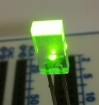 L-383GDT 2.5 x 5mm RECTANGULAR LED LAMP GREEN DIFFUSED