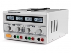 LABPS23023 DUBBELE DC-LABOVOEDING - 2 x 0-30 VDC / 0-3 A + 5 VDC vast / 3 A MAX MET 4 LCD-SCHERMEN