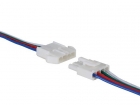 LCON13 CONNECTOR VOOR RGB  LEDSTRIP - MET KABEL (MANNELIJK-VROUWELIJK)