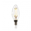 LEDBDFE14CAN02 LED-Filamentlamp E14 | Kaars | 4.8 W | 470 lm | 2700 K | Warm Wit | Retrostijl | Aantal lampen in verpakking: 1 Stuks | Doorzichtig