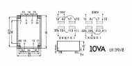 2150100MLP TRANSFORMATOR LAAG PROFIEL 10VA 2 x 15V / 2 x 0.333A