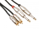 PAC118 RCA-JACK KABEL - 2 x RCA MANNELIJK naar JACK 6.35 mm - MONO - 5 m