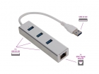 PCMP200 USB 3.0 NAAR GIGABIT NETWERK + 3 POORT USB HUB - ALUMINIUM BEHUIZING