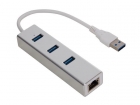 PCMP200 USB 3.0 NAAR GIGABIT NETWERK + 3 POORT USB HUB - ALUMINIUM BEHUIZING