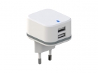 PSS6EUSB40W COMPACTE LADER MET 2 USB-AANSLUITINGEN - 5 V - 4.8 A max. - 24 W max. - WIT