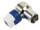 QFA 5 Haakse F-Connector Male Wit/Blauw Push-on
