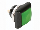 R1397G VIERKANTE METALEN DRUKSCHAKELAAR MET GROEN KAPJE - 1P SPST OFF-(ON)
