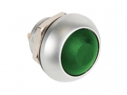 R1398G RONDE METALEN DRUKSCHAKELAAR MET GROEN KAPJE - 1P SPST OFF-(ON)