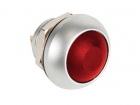 R1398R RONDE METALEN DRUKSCHAKELAAR MET ROOD KAPJE - 1P SPST OFF-(ON)