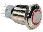 R1610R RONDE METALEN SCHAKELAAR SWITCH SPDT 1NO 1NC - RODE RING