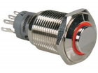 R1710O HOGE RONDE METALEN SCHAKELAAR SPDT 1NO 1NC - ORANJE RING