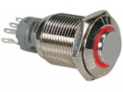 R1710R HOGE RONDE METALEN SCHAKELAAR SPDT 1NO 1NC - RODE RING