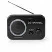 RDFM1330GY FM-Radio | Draagbaar Model | AM / FM | Batterij Gevoed / Netvoeding | Analoog | 1.8 W | Zwart-Wit Scherm | Bluetooth® | Koptelefoonoutput | Handgreep | Grijs / Zwart