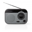 RDFM1340GY FM-Radio | Draagbaar Model | AM / FM | Batterij Gevoed / Netvoeding | Analoog | 1.8 W | Zwart-Wit Scherm | Bluetooth® | Koptelefoonoutput | Handgreep | Grijs / Zwart