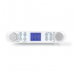 RDFM4000WT Keukenradio | Kastontwerp | FM | Netvoeding | Digitaal | 1.5 W | 2 " | Zwart-Blauw Scherm | Wekker | Wit / Zilver