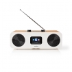 RDIN2500WT Internetradio | Tafelmodel | Bluetooth® / Wi-Fi | DAB+ / FM / Internet | 2.4 " | Kleurenscherm | 34 W | Afstandbestuurbaar | App-gestuurd | Wekker | Slaaptimer | Bruin / Wit