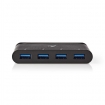 TCARF200BK USB Multi-Port Adapter | USB 3.2 Gen 1 | USB-C™ Male | 4x USB-A | Rond | Vernikkeld | Zwart | Window Box met Euro Lock