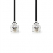 TCGP90200BK20 Telecomkabel | RJ11 Male | RJ11 Male | 2.00 m | Design kabel: Plat | Kabeltype: RJ11 | Zwart