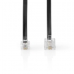 TCGP90201B50 Telecomverlengkabel | RJ11 Male | RJ45 Male | 5.00 m | Design kabel: Plat | Connectorplating: Goud Verguld | Kabeltype: RJ11 | Zwart