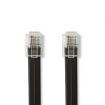 TCGP90300BK10 Telecomverlengkabel | RJ12 Male | RJ12 Male | 1.00 m | Design kabel: Plat | Kabeltype: RJ12 | Zwart