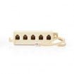 TCGP90825IV02 Telecomverlengkabel | RJ11 Male | 5x RJ11 (4/6) Female | 0.20 m | Kabel design: Plat | Kabeltype: RJ11 | Ivoor