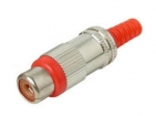 TGEC536R RCA STEKKER FEMALE ROOD METALEN HULS