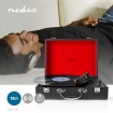 TURN210BK Platenspeler | 33 / 45 / 78 rpm | Riemaandrijving | 1x Stereo RCA | 18 W | Ingebouwde (voor) versterker | MDF / PU | Rood / Zwart